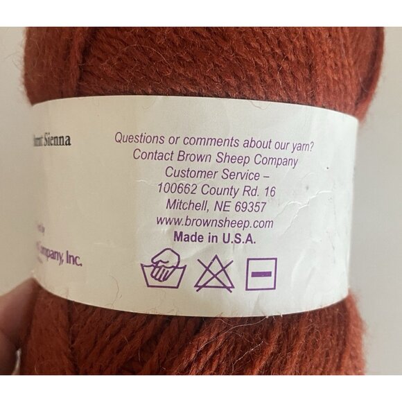 Brown Sheep Co 101 Burnt Sienna 100% Wool Skein + Ball Fancy  Wool Yarn - Picture 4 of 6